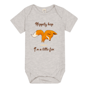Baby Body Vest Grey - Hippity hop I'm a little fox
