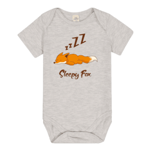 Baby Body Vest Grey - Sleepy Fox ZZZZ