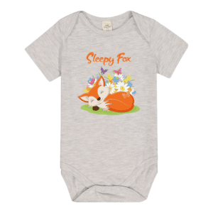 Baby Body Vest Grey - Sleepy Fox